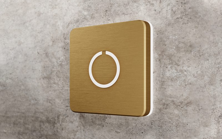 Square Modern Brass Doorbell Button by Luxello Door Bells